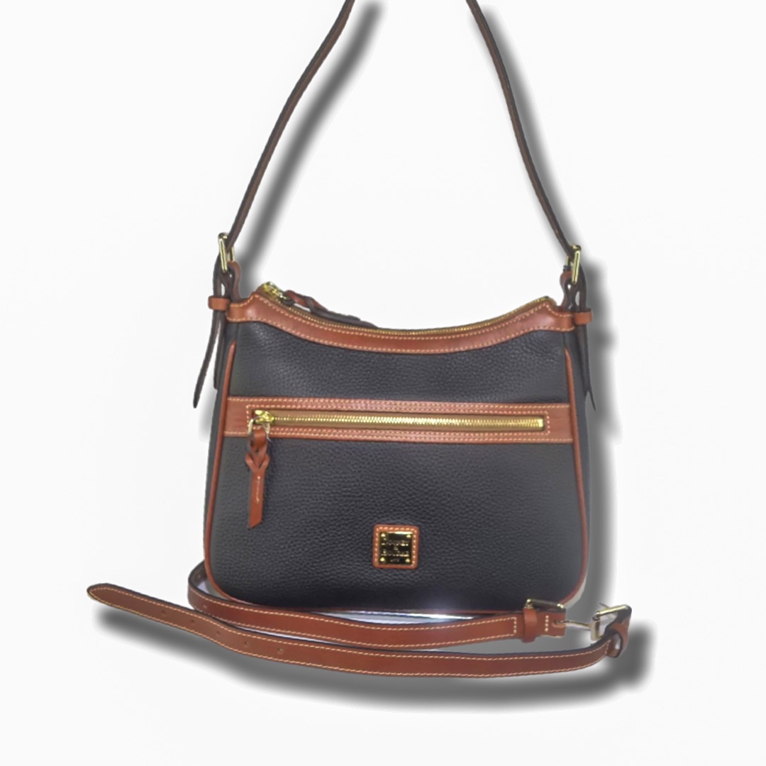 Dooney & Bourke Handbag, Pebble Grain Presley Crossbody - Bark: Handbags